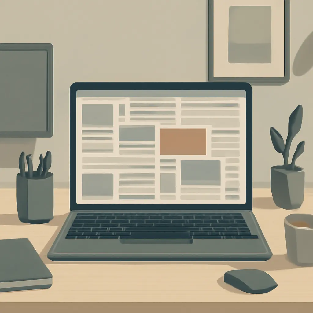 Иллюстрация устаревающей новостной ленты на экране